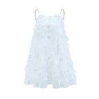 Vestido Bordado Floral, Cristais Manuais e Alças Delicadas