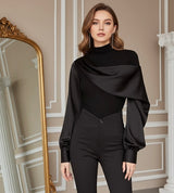 Blusa com Gola Alta Média – Elegância Sofisticada
