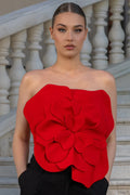 Corset com detalhes florais 3D