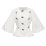 Camisa bordada a mão - elegante sofisticada