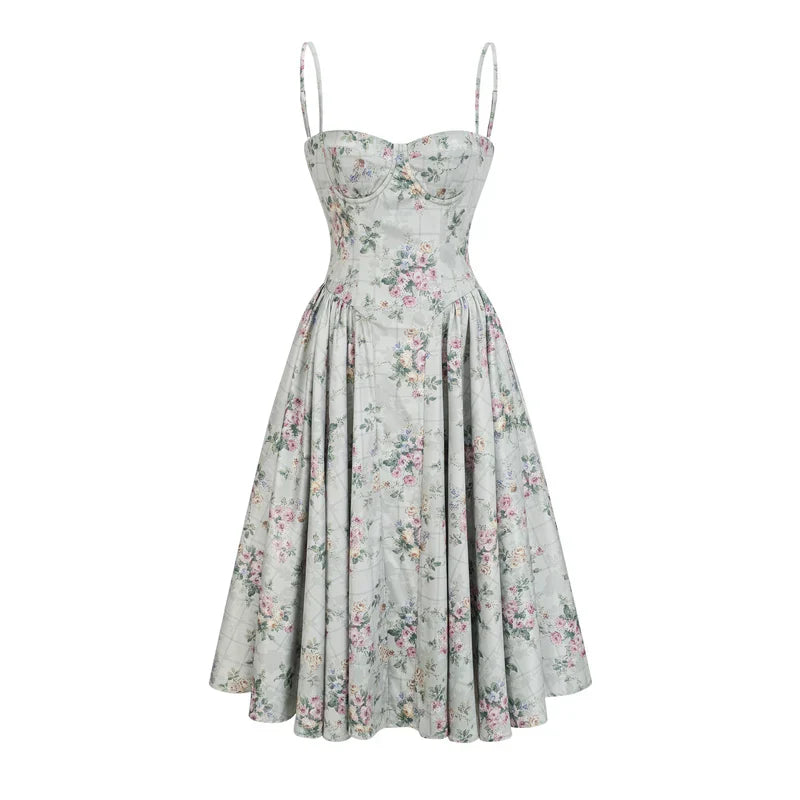 Vestido Estampado com Modelagem Slim e Cintura Definida