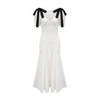 Vestido Longo Elegante  Laços e Decote em V