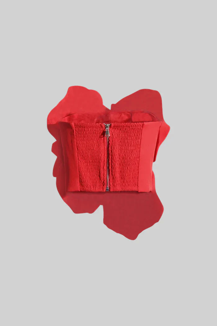 Corset com detalhes florais 3D