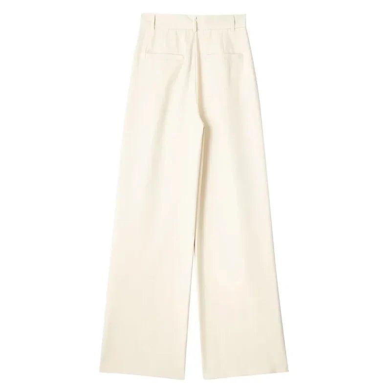 Calça de Alfaiataria Listrada – Cintura Alta e Silhueta Wide Leg Elegante