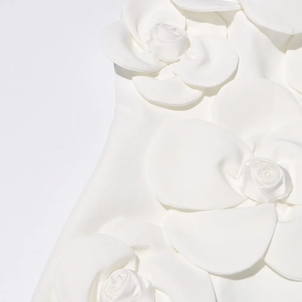 Vestido de Flores 3D – Sem Mangas, Elegância e Sofisticação