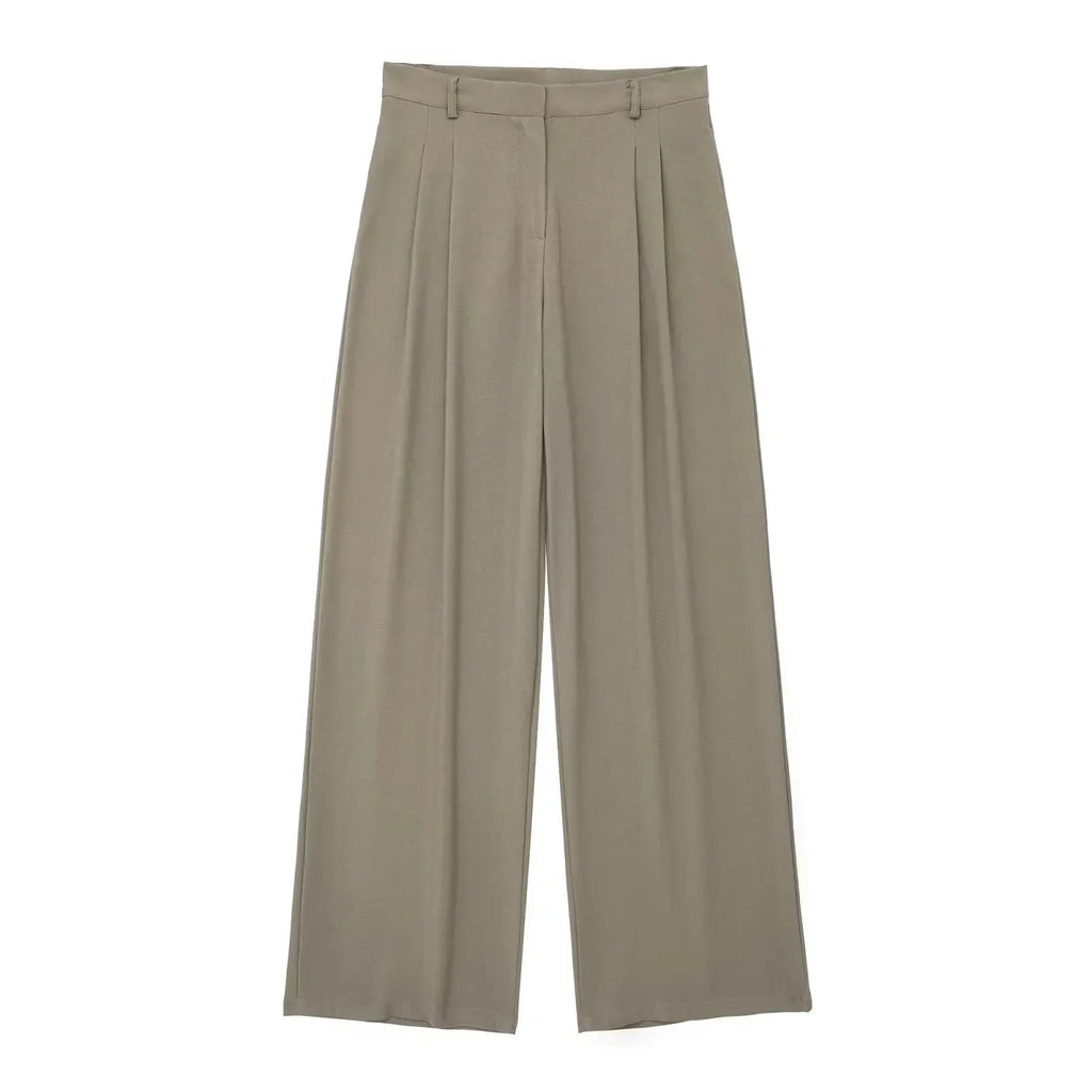 Conjunto Colete Halter Sem Mangas com Bolsos + Calça Pantalona Cintura Alta, Look Executivo Moderno