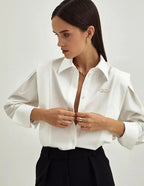Blusa CHCH Elegante – Gola Clássica e Babados
