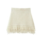 Conjunto em Tricô Vazado – Saia Mini + Camisa