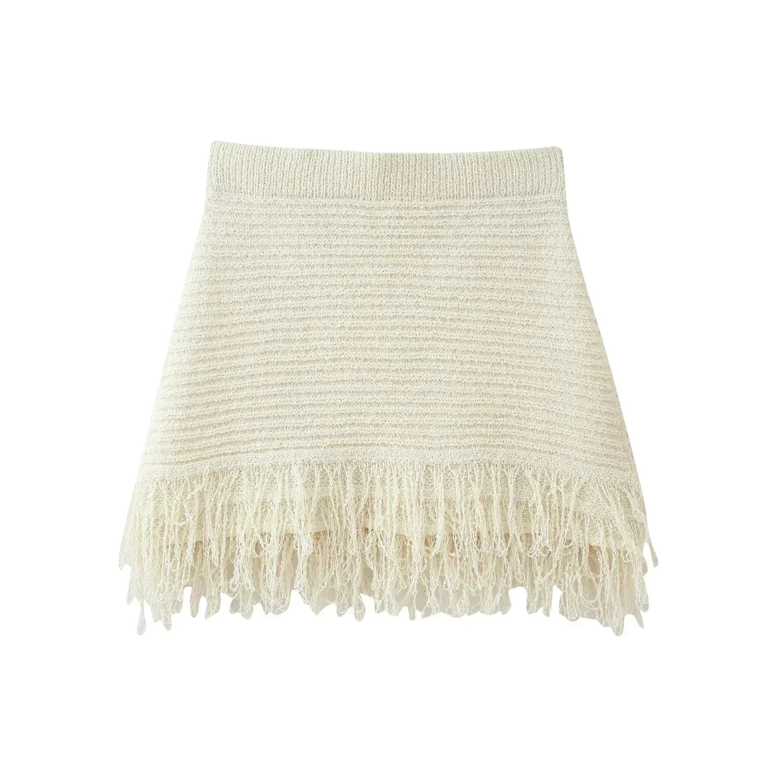 Conjunto em Tricô Vazado – Saia Mini + Camisa