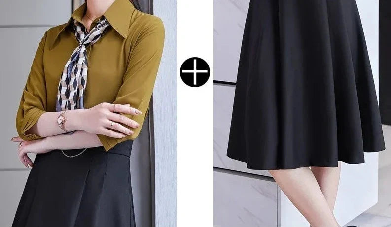 Conjunto saia e Camisa Alfaiataria Luxo