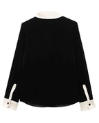 Conjunto em Veludo com Camisa de Manga Longa e Calça – Design Elegante com Detalhes Laterais