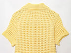 Conjunto em Tricô Vazado – Saia Mini + Camisa