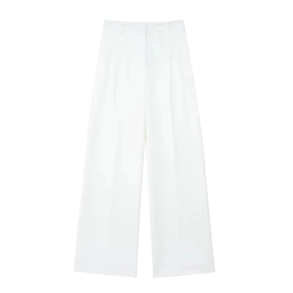 Conjunto Colete Halter Sem Mangas com Bolsos + Calça Pantalona Cintura Alta, Look Executivo Moderno