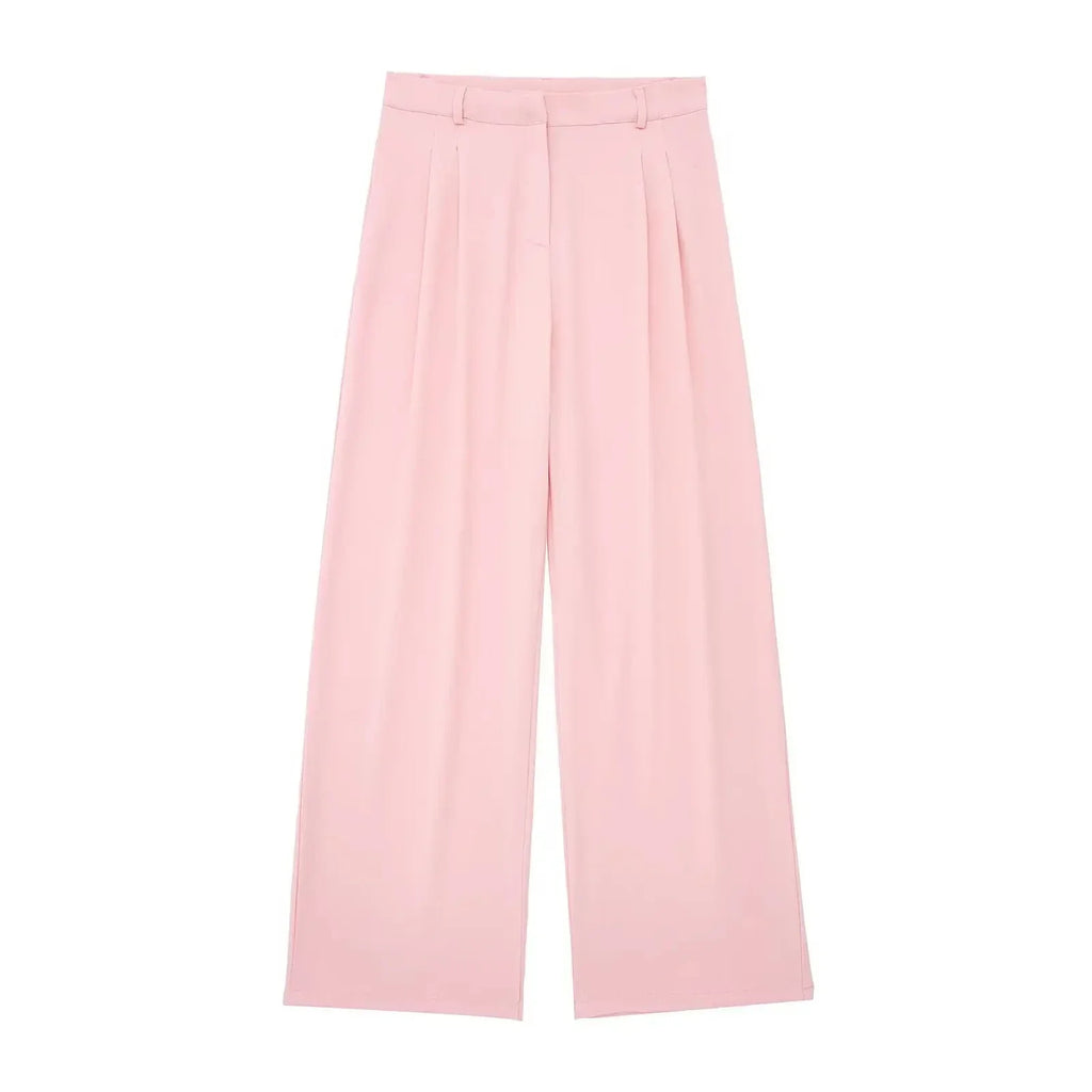 Conjunto Colete Halter Sem Mangas com Bolsos + Calça Pantalona Cintura Alta, Look Executivo Moderno