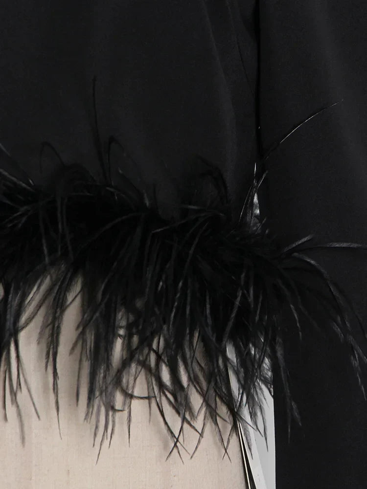 Blusa Minimalista com Plumas – Estilo e Sofisticação