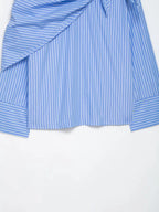 Camisa Casual Listrada com Lenço Integrado