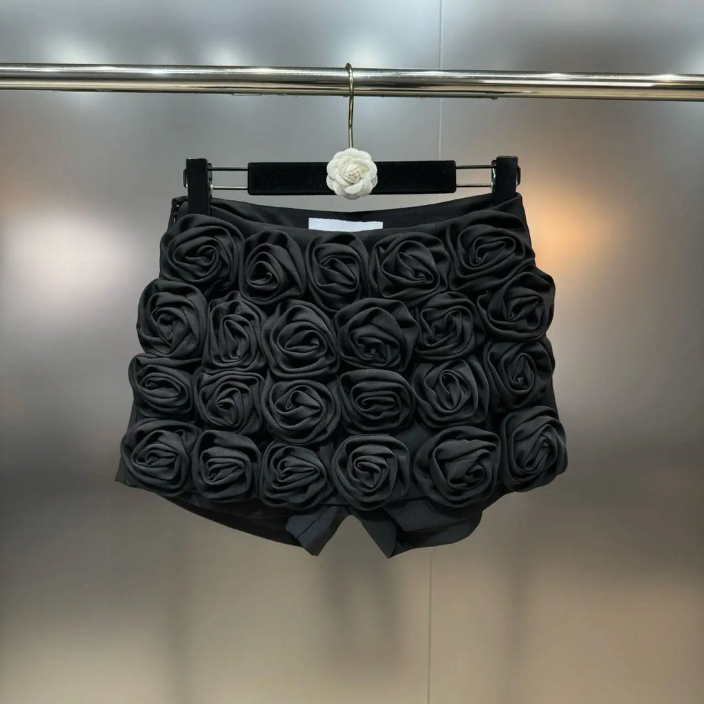 Saia Com Aplicação em rosas bordadas - Alfaiataria