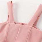 Conjunto Feminino 3 Peças: Blazer, Colete Corset e Short Saia de Cintura Alta