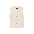 Colete Plissado em Linho Misto - Designer Elegante