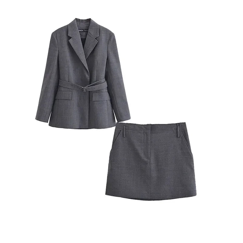 Conjunto Blazer e Saia Alfaiataria - Novidade