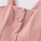 Conjunto Feminino 3 Peças: Blazer, Colete Corset e Short Saia de Cintura Alta
