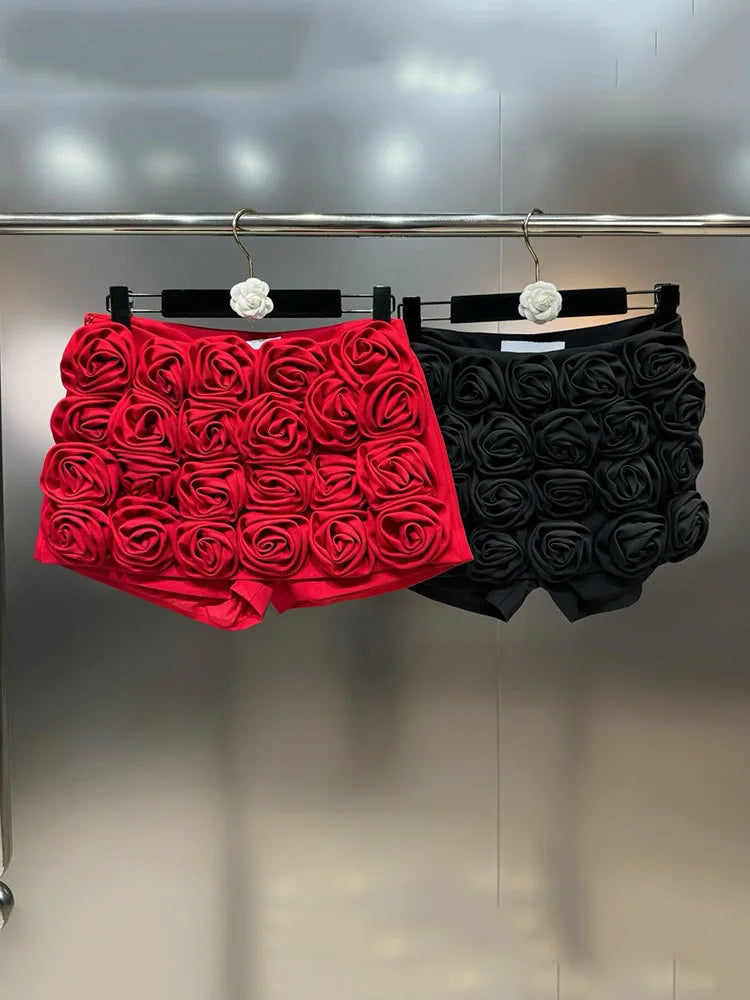 Saia Com Aplicação em rosas bordadas - Alfaiataria