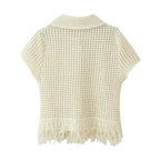 Conjunto em Tricô Vazado – Saia Mini + Camisa