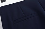 Conjunto Feminino Versátil – Blusa Básica com Recortes e Calça Reta Cintura Alta