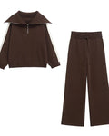 Conjunto Moletom Pulôver e Calça Cintura Alta com Elastano, Estilo Vintage