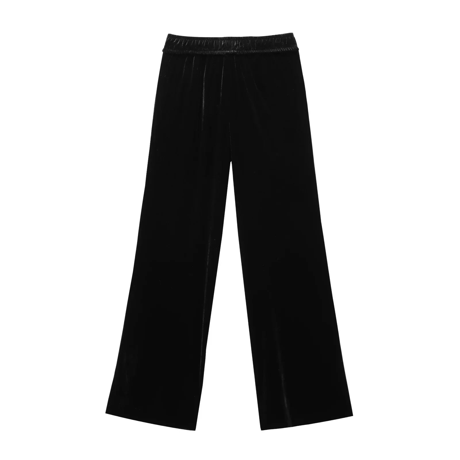 Conjunto em Veludo com Camisa de Manga Longa e Calça – Design Elegante com Detalhes Laterais