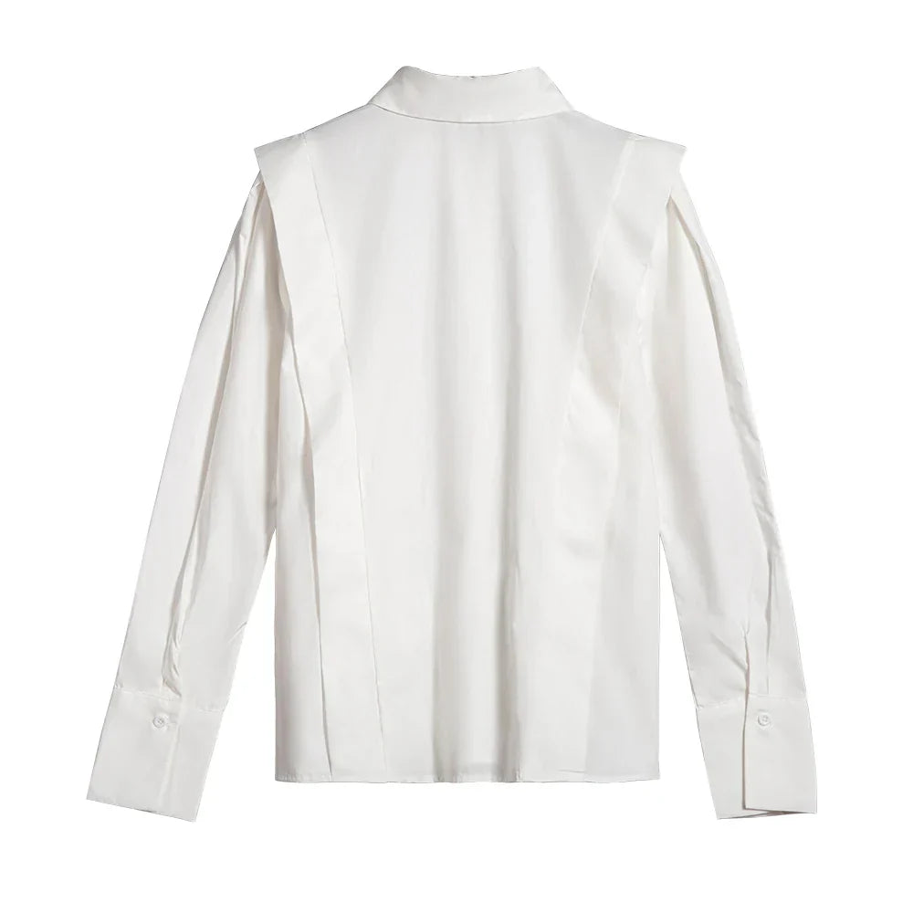 Blusa CHCH Elegante – Gola Clássica e Babados