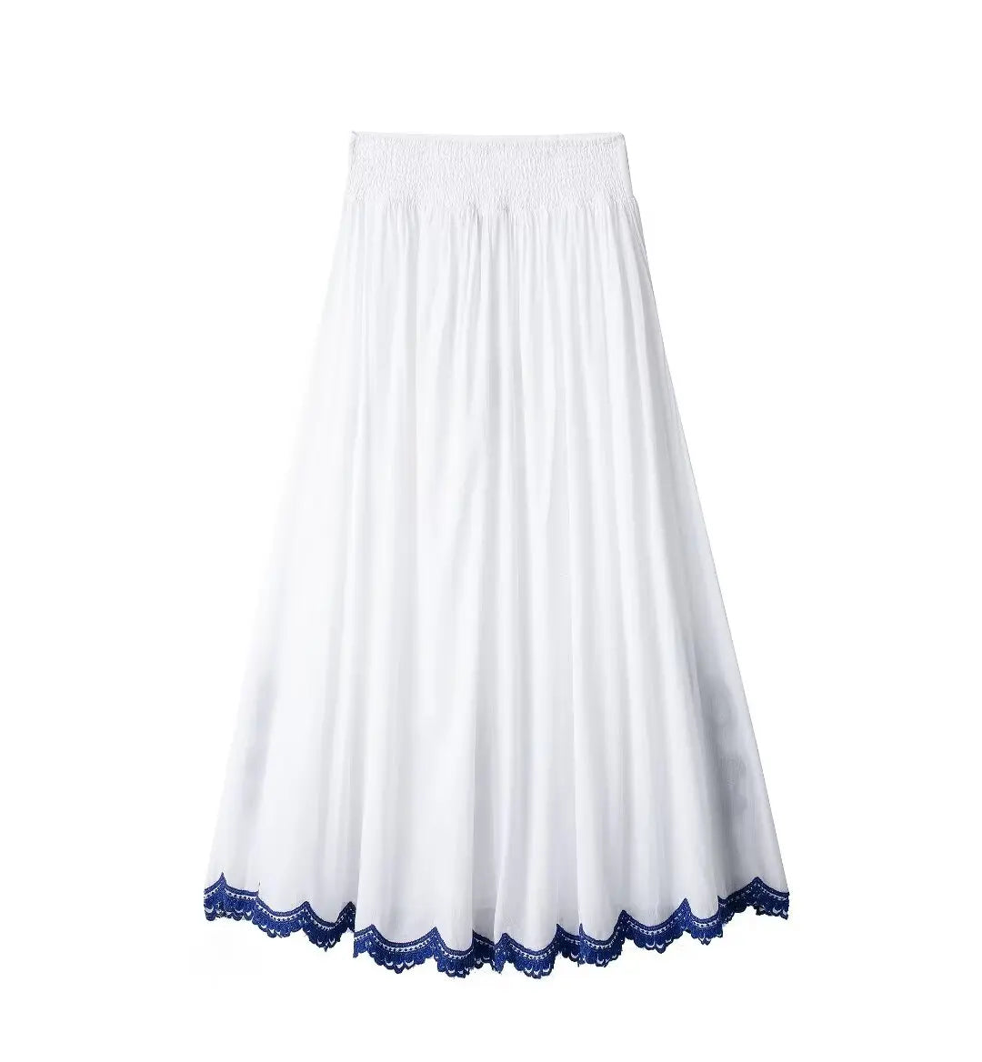 Conjunto Elegante – Camisa Bordada E Saia Plissada
