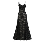 Vestido Longo Renda Floral Exclusiva e Caimento Fluido de Luxo