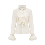 Blusa Elegante com Mangas Longas e Bordado de Cristais
