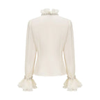 Blusa Elegante com Mangas Longas e Bordado de Cristais