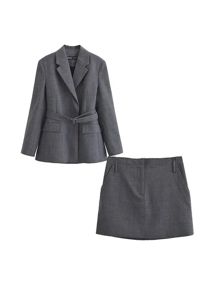 Conjunto Blazer e Saia Alfaiataria - Novidade