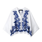 Conjunto Elegante – Camisa Bordada E Saia Plissada