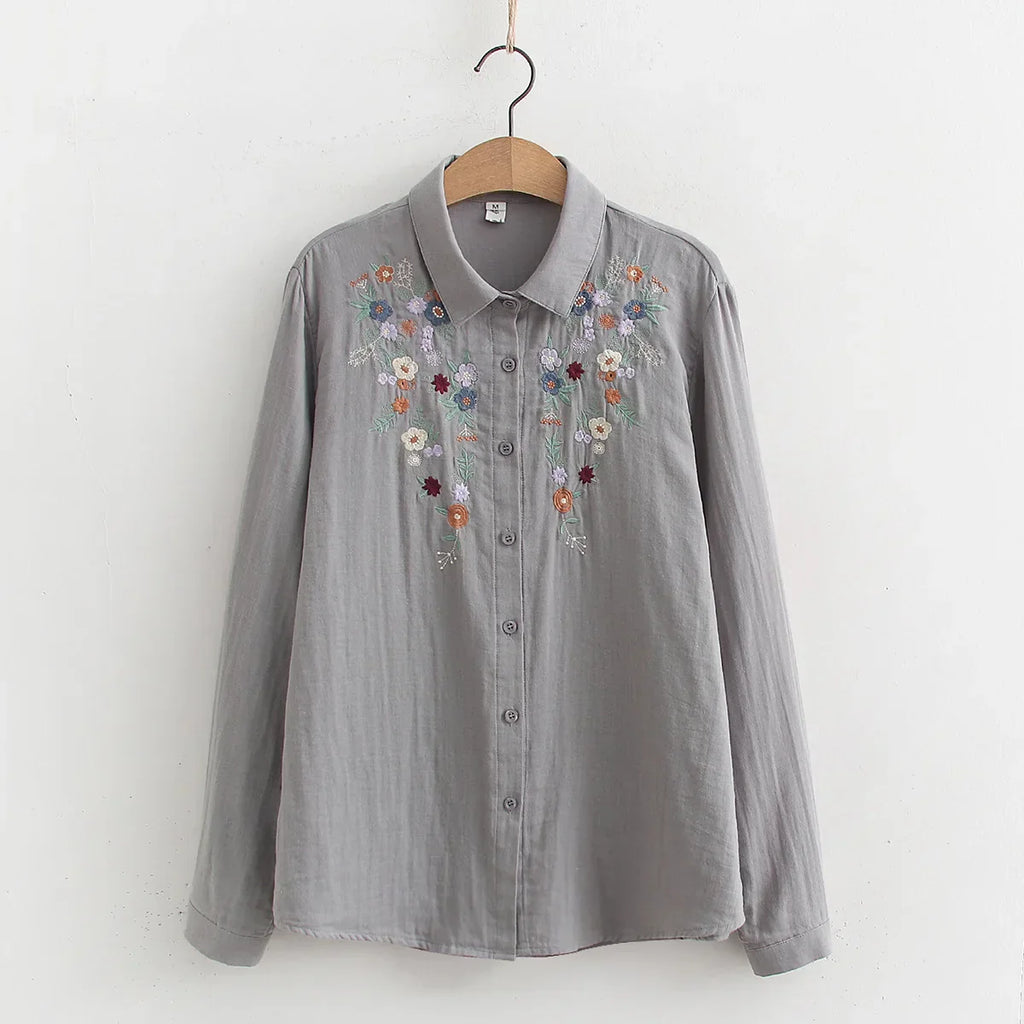 Camisa 100% Algodão com Bordado – Conforto e Estilo Natural