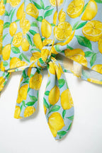 Conjunto Verão – Camisa Estampada com Amarração + Shorts de Cintura Alta