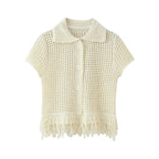 Conjunto em Tricô Vazado – Saia Mini + Camisa