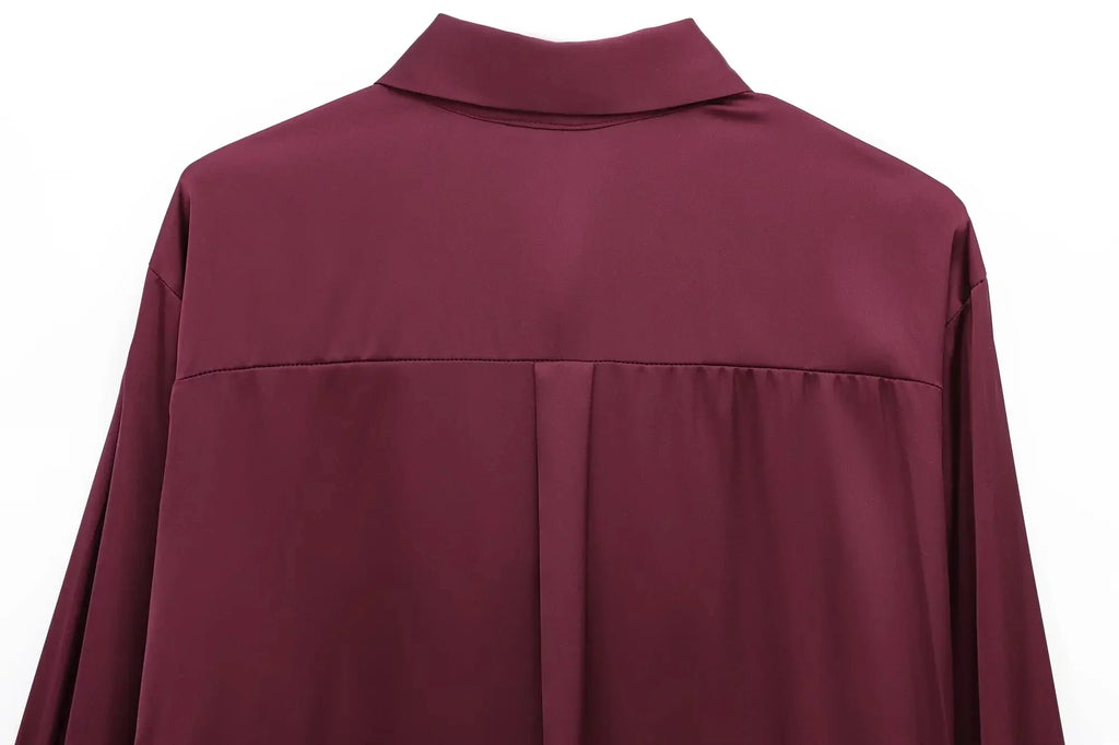 Camisa Vinho com Botões Dourados
