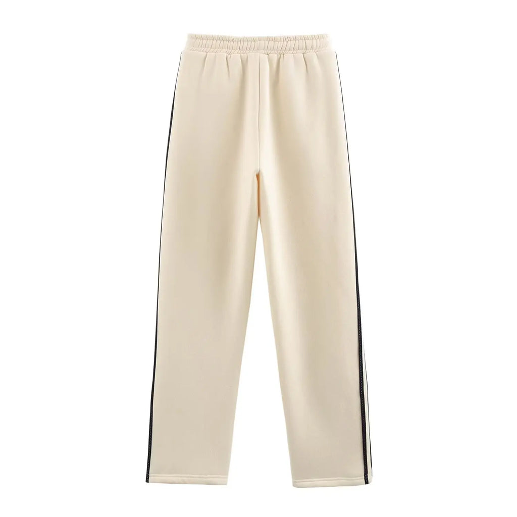 Conjunto Jogger Feminino Forrado em Lã – Bordado, Ajuste Solto e Design Térmico