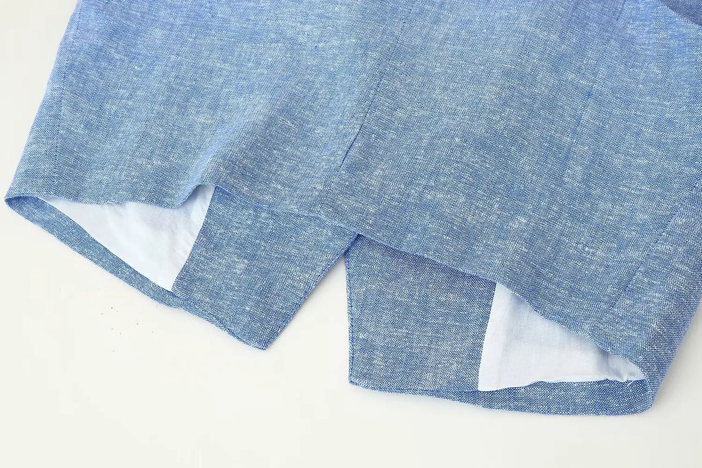 Conjunto – Colete Sem Mangas com Botões + Calça Reta com Cinto, Look Casual Chic 2 Peças