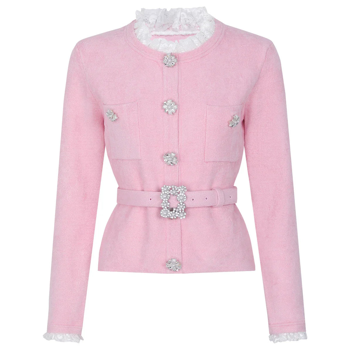Conjunto Executivo Rosa: Casaco Estruturado e Saia Sereia Midi – Elegância