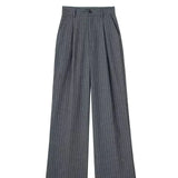 Calça de Alfaiataria Listrada – Cintura Alta e Silhueta Wide Leg Elegante