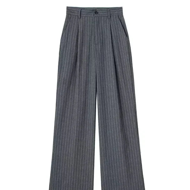 Calça de Alfaiataria Listrada – Cintura Alta e Silhueta Wide Leg Elegante