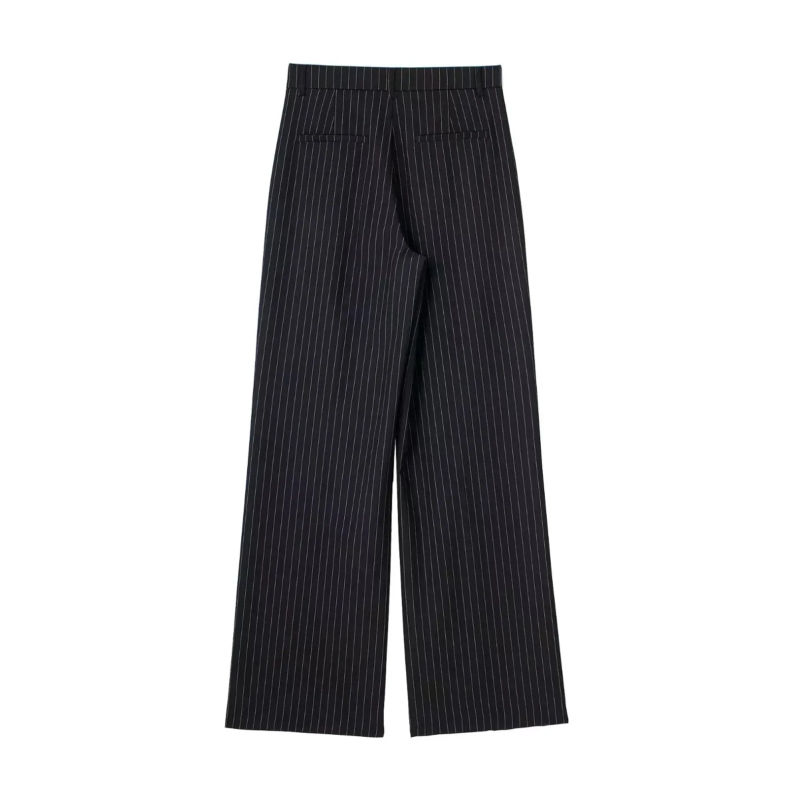 Calça de Alfaiataria Listrada – Cintura Alta e Silhueta Wide Leg Elegante