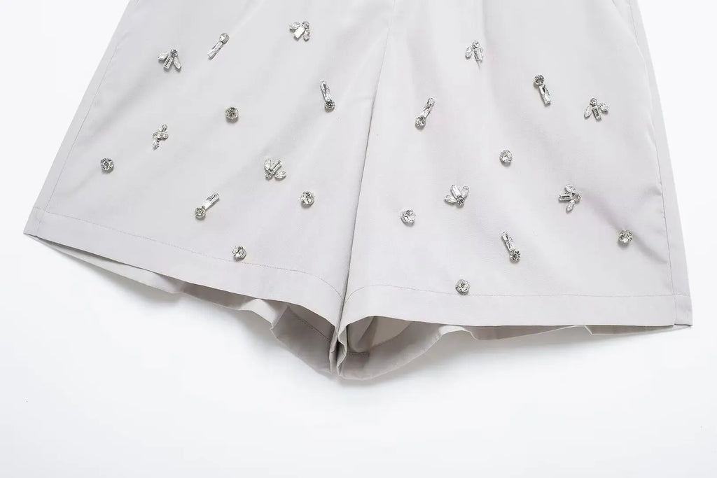 Conjunto Bordado com cristais - shorts e camisa