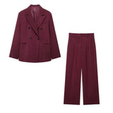 Conjunto  – Blazer com Botões Duplos e Calça de Cintura Alta