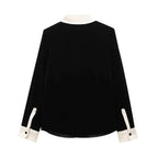 Conjunto em Veludo com Camisa de Manga Longa e Calça – Design Elegante com Detalhes Laterais